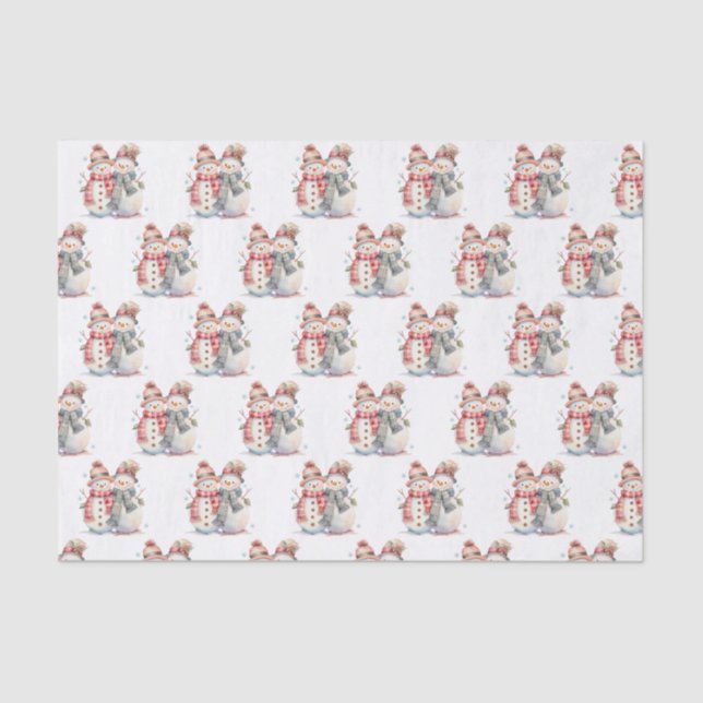 Watercolor Snowman  Tissue Paper (Front)