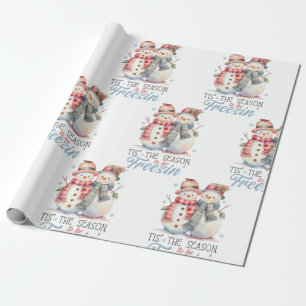 Watercolor Snowman Wrapping Paper