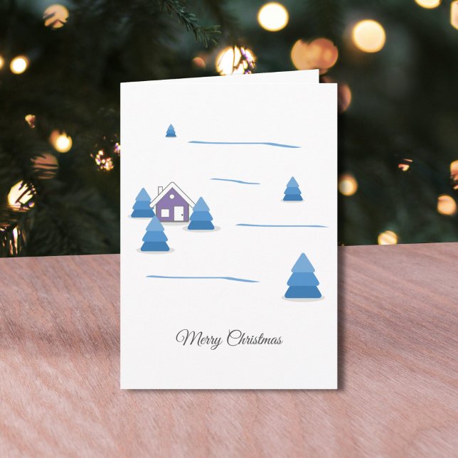 Watercolor Snowy Landscape Greeting Card (Watercolor Snowy Landscape Greeting Card)