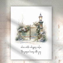 Watercolor Snowy Nordic Winter Scene Holiday