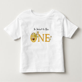 Watercolor So Sweet to Bee One Birthday T-Shirt
