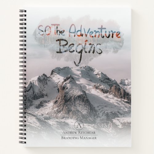 Watercolor so the adventure begins custom text  notebook