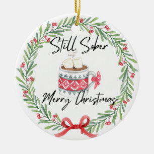 Watercolor sober ceramic ornament