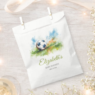 Watercolor Soccer Baby Shower Favor Bag
