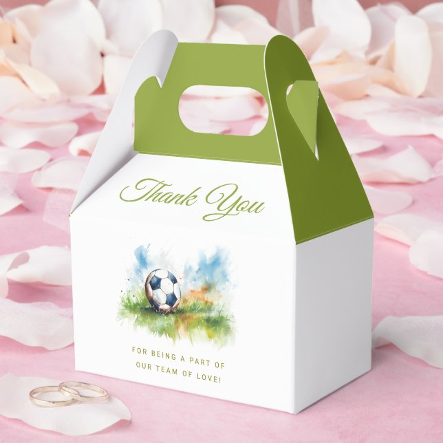 Watercolor Soccer Baby Shower  Favor Boxes (Wedding)