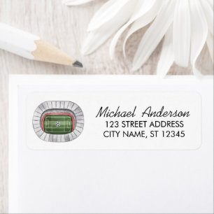 Watercolor Soccer Ball Football Return Address  Label