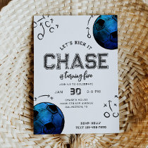 Watercolor Soccer Birthday Invitation
