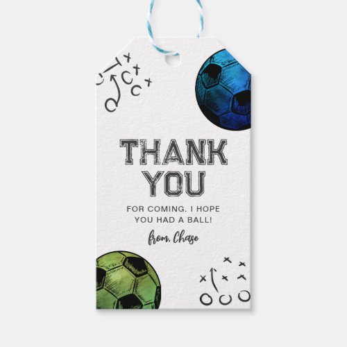 Watercolor Soccer Favor Tags  Soccer Thank You