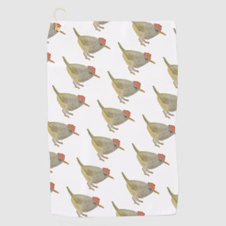 Watercolor Songbird Mountain Tailorbird Golf Towel