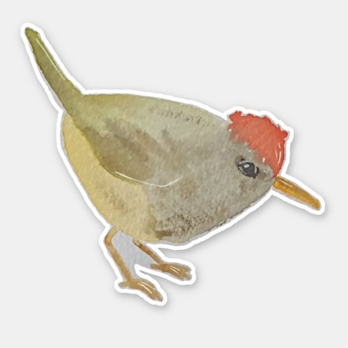 Watercolor Songbird Mountain Tailorbird Sticker