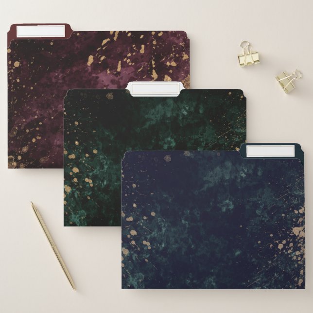 watercolor sophisticated gold speckle File Folders (Set)
