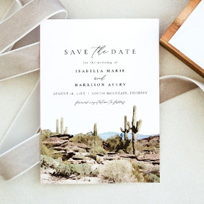 Watercolor South Mountain Phoenix Save the Date Invitation