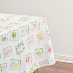 Watercolor Southern Summer Mahjong Tablecloth