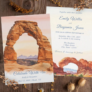 Watercolor Southwest Arches National Park Wedding Invitation