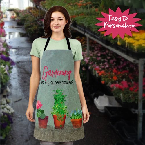 Watercolor Southwest Flowering Cactus Rustic  Apron