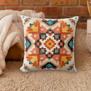 Watercolor Southwestern Boho Desert Throw Pillow