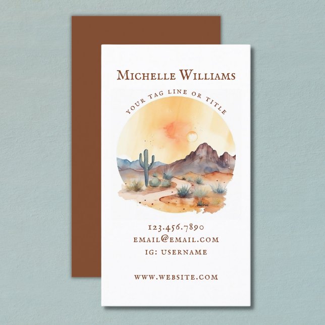 Watercolor Southwestern Desert and Cactus Business Card (Watercolor Southwestern Desert and Cactus Business Card)