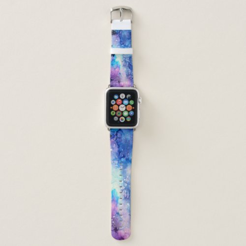 Watercolor Space Art Night Sky Trees Apple Watch Band