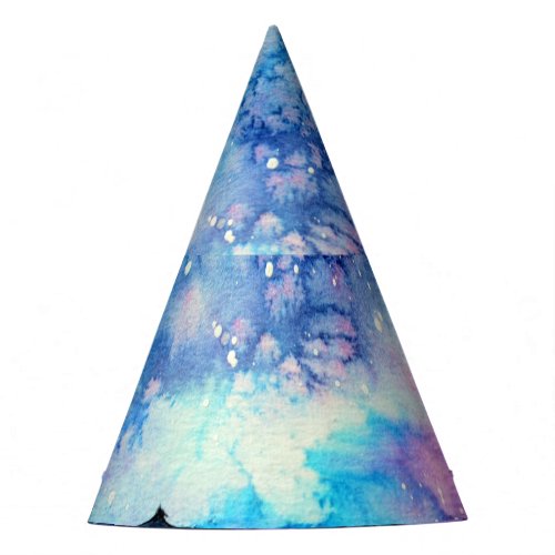 Watercolor Space Art Night Sky Trees Party Hat