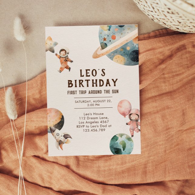 Watercolor Space Birthday Invitation (Creator Uploaded)