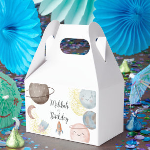 Watercolor Space Birthday Party for Boy or Girl Favor Boxes