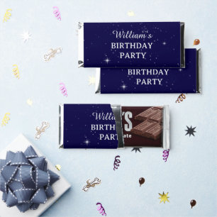 Watercolor Space Birthday Party Hershey Bar Favors