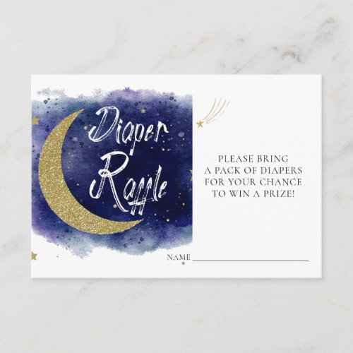 Watercolor Space Diaper Raffle Tickets Baby Shower Enclosure Card