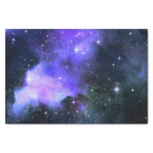 Watercolor Space Galaxy Stars Purple  Tissue Paper