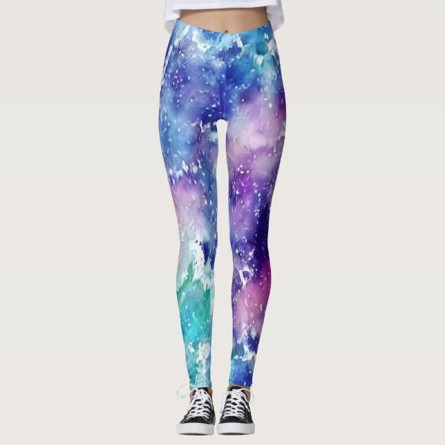 Watercolor space leggins leggings (Front)