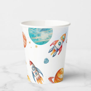 Watercolor Space Party Cups