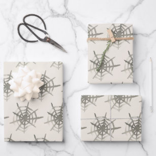 Watercolor Spider Web Pattern Neutral Wrapping Paper Sheets