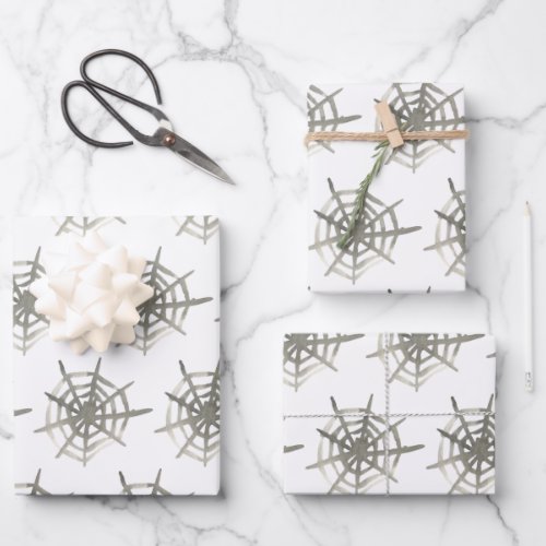 Watercolor Spider Web Pattern Wrapping Paper Sheets