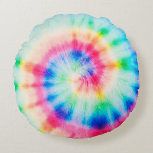 Watercolor Spiral. Organic Artistic Dirty Art. Spi Round Pillow