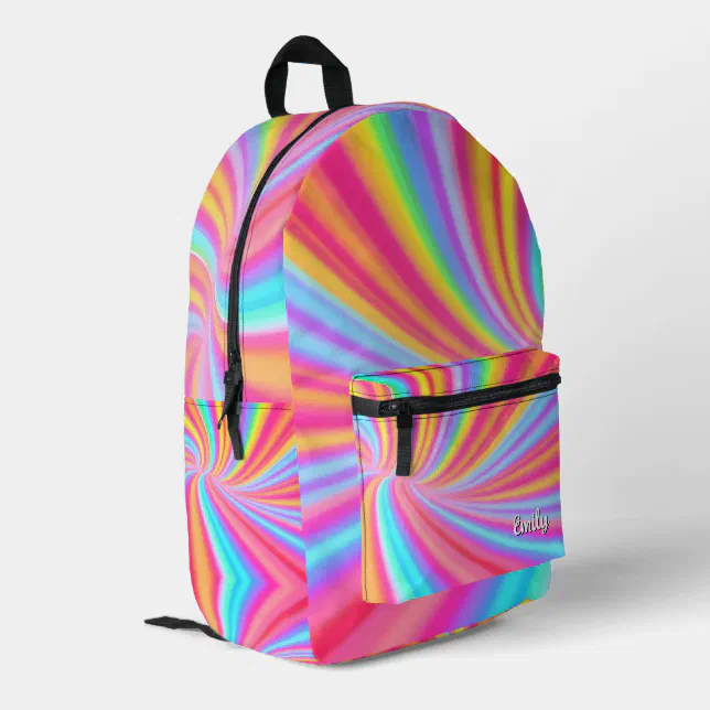 Watercolor Spiral Rainbow Swirl Printed Backpack | Zazzle