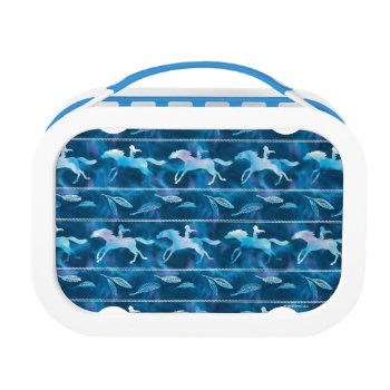 Watercolor Spirit & Lucky Silhouette Pattern Lunch Box by spiritridingfree at Zazzle