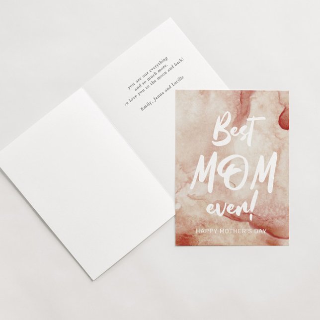 Watercolor Splash Best Mom Ever Mother's Day Card (Creator Uploaded)