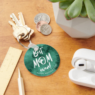 Watercolor Splash Best Mom Ever Mother's Day Keychain