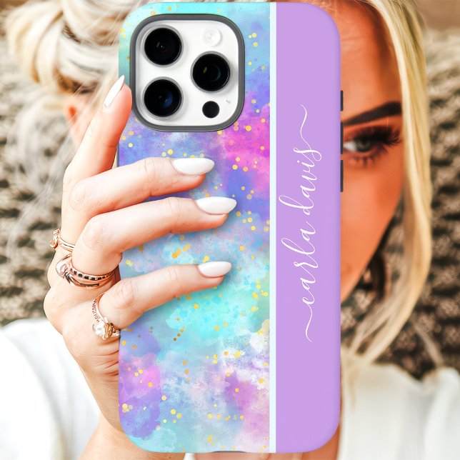 Watercolor Splash Custom Name Case-Mate iPhone Case (Creator Uploaded)