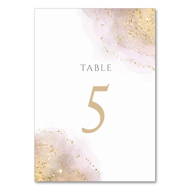 watercolor splash design Table Number 5 (Front)