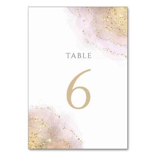 watercolor splash design Table Number 6