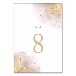 watercolor splash design Table Number 8