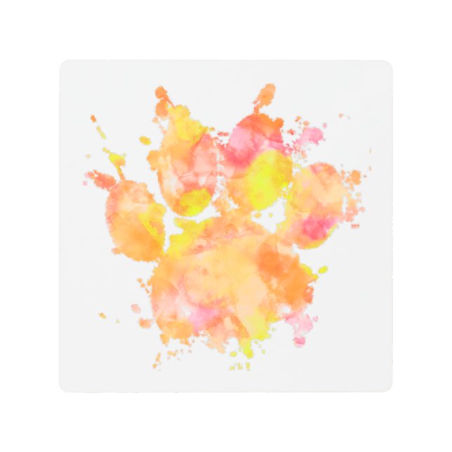 Watercolor Splash Dog Paw Print (Front)