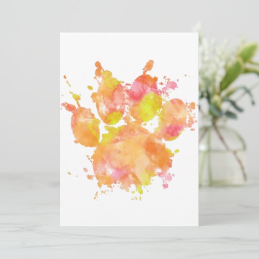 Watercolor Splash Dog Paw Print (Standing Front)
