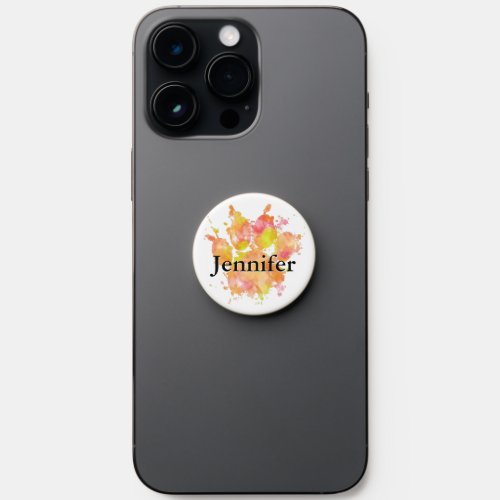 Watercolor Splash Dog Paw Print Custom Name PopSocket