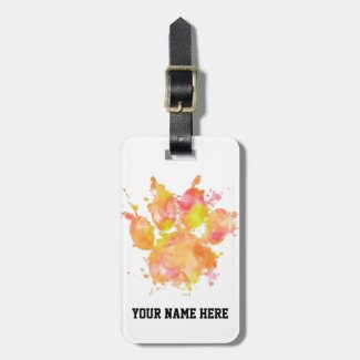 Watercolor Splash Dog Paw Print