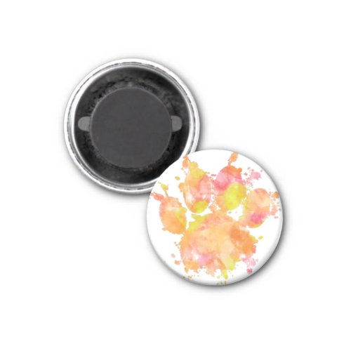 Watercolor Splash Dog Paw Print  Magnet