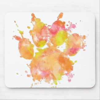 Watercolor Splash Dog Paw Print