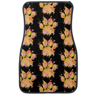 Watercolor Splash Dog Paw Print Pattern Car Floor Mat