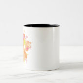 Watercolor Splash Dog Paw Print Two-Tone Coffee Mug (Center)
