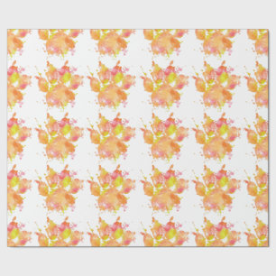 Watercolor Splash Dog Paw Print Wrapping Paper